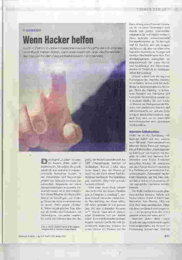 Vorschauseite 1: Wenn Hacker helfen
