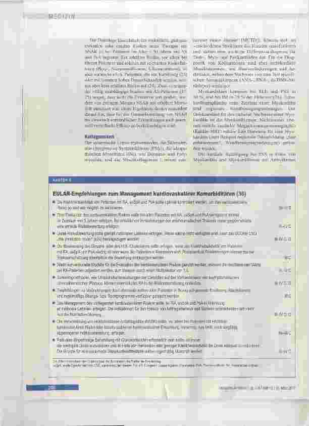 Vorschauseite 4: Kardiovaskuläre Komorbiditäten bei entzündlich-rheumatischen Erkrankungen