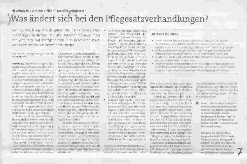 Vorschauseite 1: yWas ändert sich bei den Pflegesatzverhandlungen?
