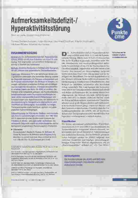 Vorschauseite 1: Aufmerksamkeitsdefizit-/Hyperaktivitätsstörung