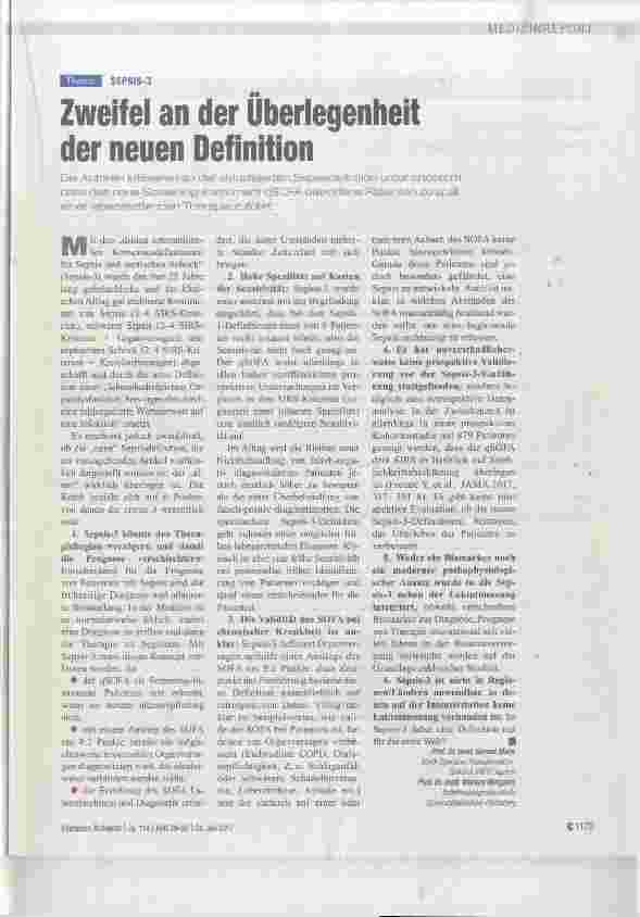 Vorschauseite 1: Zweifel an der Überlegenheit der neuen Definition