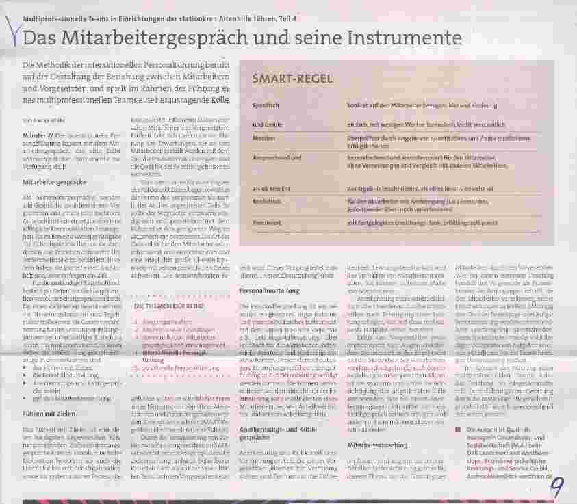 Vorschauseite 1: Multiprofessionelle Teams in Einrichtungen der stationären Altenhilfe führen, Teil 4Das Mitarbeitergespräch und seine Instrumente
