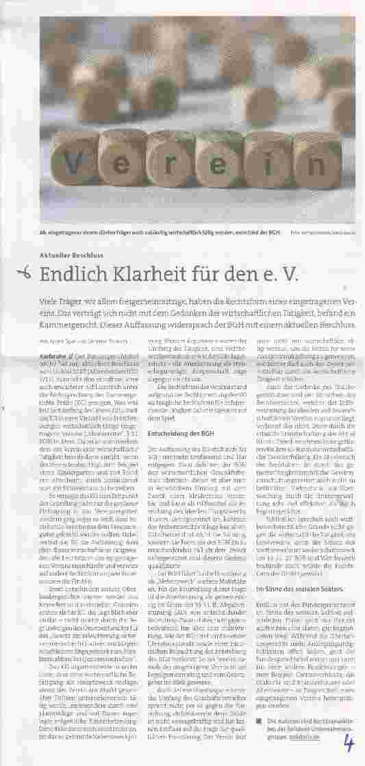 Vorschauseite 1: Endlich Klarheit für den e. V.