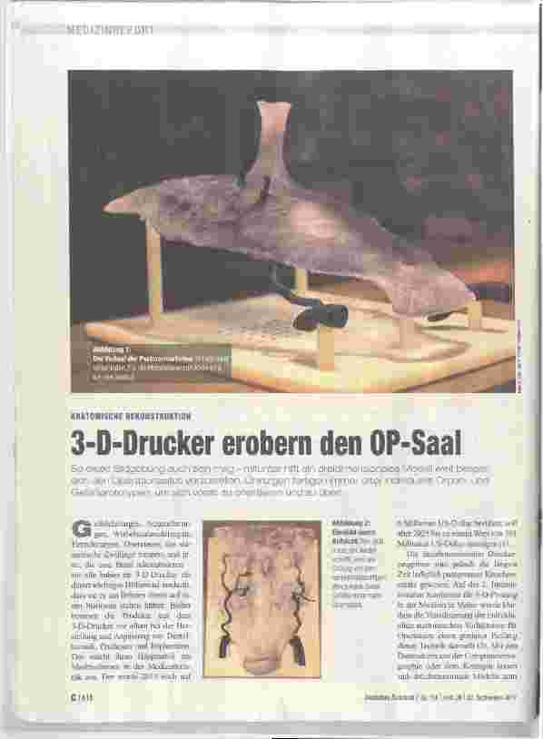 Vorschauseite 1: 3-D-Drucker erobern den OP-Saal