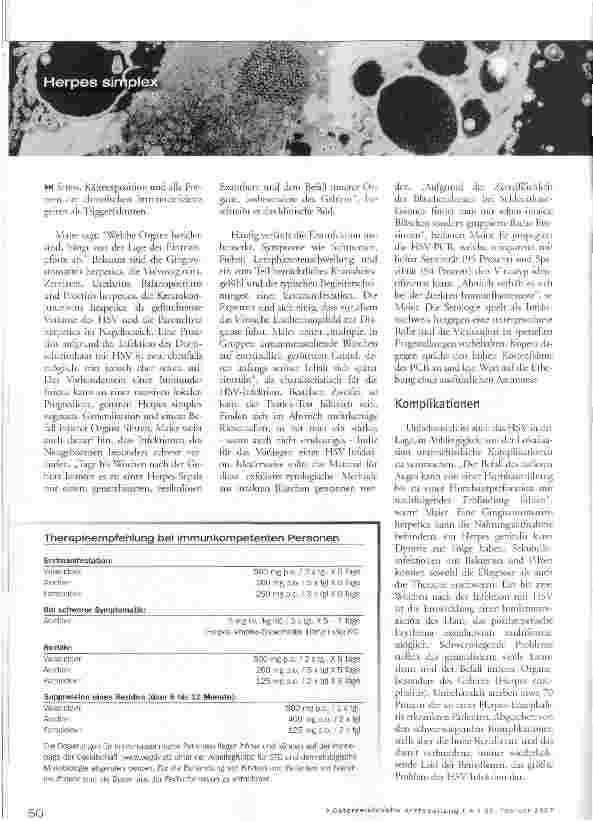 Vorschauseite 3: Herpes simplex - Hohe Rezidivneigung