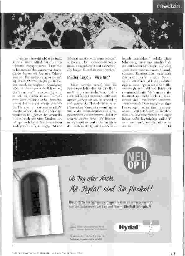 Vorschauseite 4: Herpes simplex - Hohe Rezidivneigung