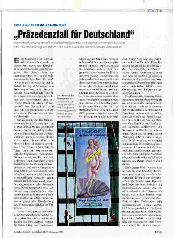 Vorschauseite 1: Präzedenzfall für Deutschland
