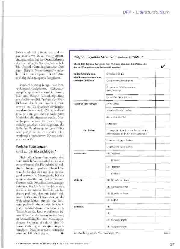 Vorschauseite 5: Onkologie und Polyneuropathie