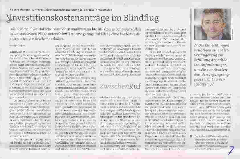 Vorschauseite 1: Investitionskostenanträge im Blindflug