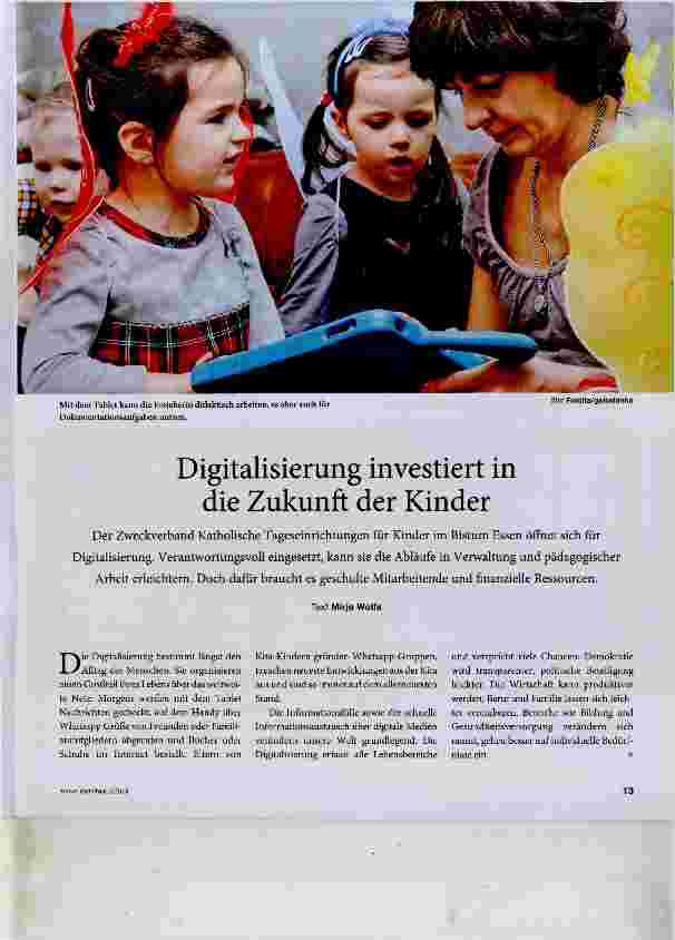 Vorschauseite 1: Digitalisierung investiert in die Zukunft der Kinder
