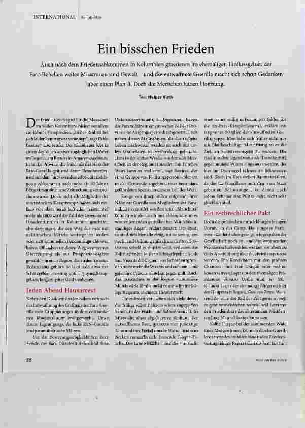 Vorschauseite 1: Ein bisschen Frieden