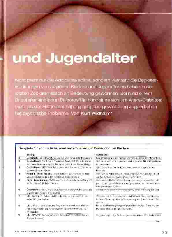 Vorschauseite 2: Adipositas im Kindesund Jugendalter