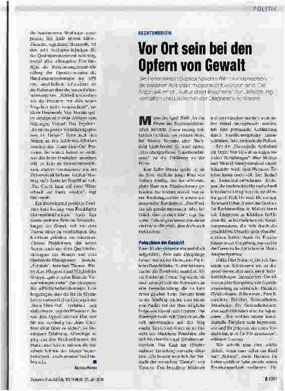 Vorschauseite 1: Vor Ort sein bei den Opfern von Gewalt