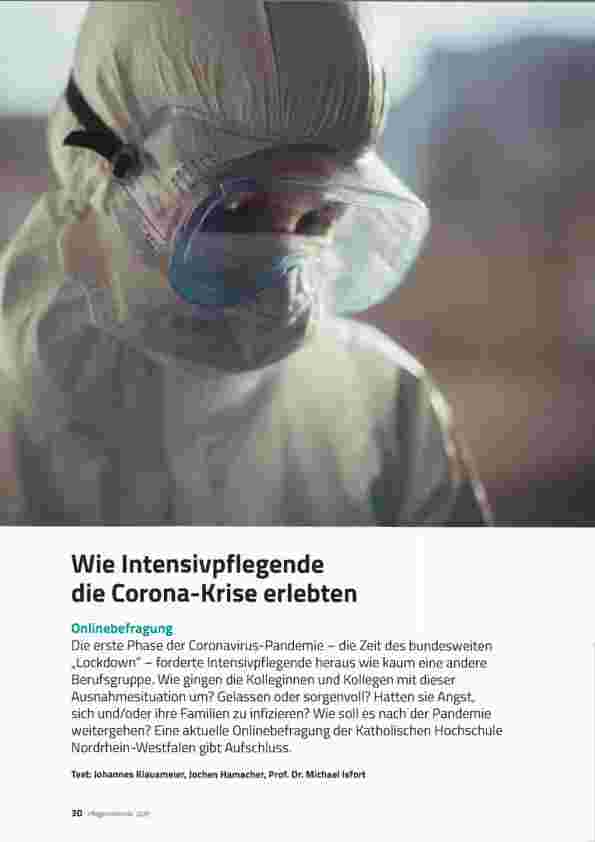 Vorschauseite 1: Wie Intensivpflegende die Corona-Krise erlebten