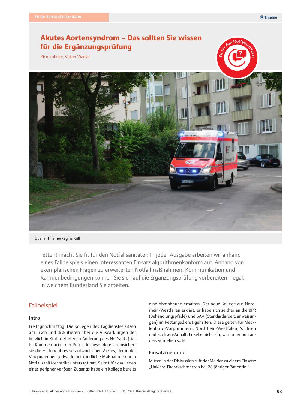 Vorschauseite 1: Akutes Aortensyndrom - Das sollten Sie wissen für die Ergänzungsprüfung