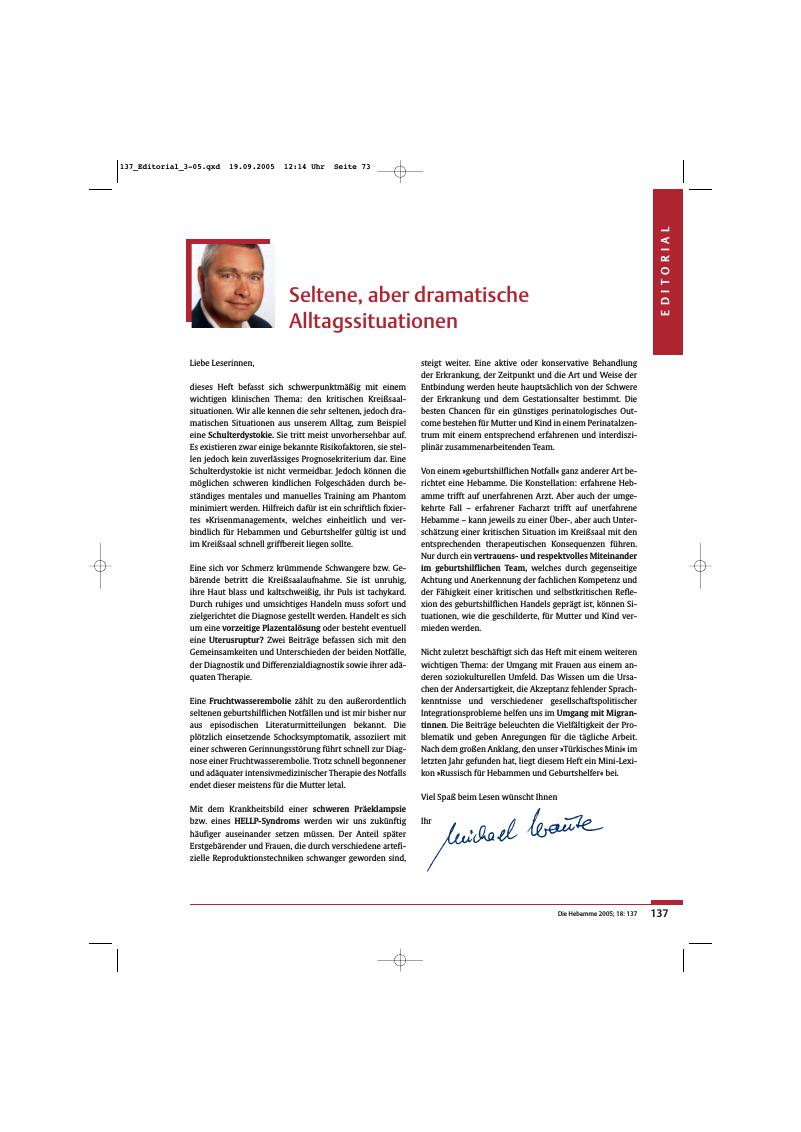 Vorschauseite 1: Seltene, aber dramatische Alltagssituationen