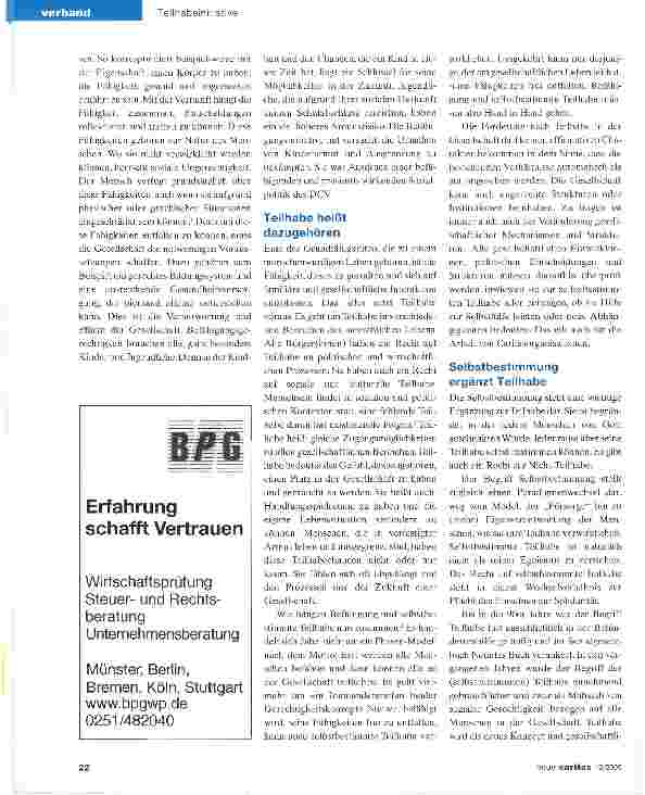 Vorschauseite 2: Nur wer sich einbringen kann, gehört dazu