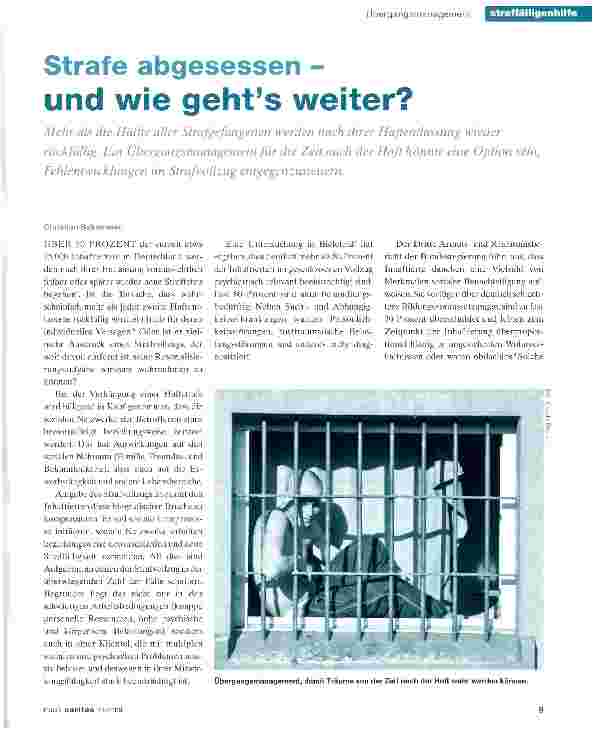 Vorschauseite 1: Strafe abgesessen - und wie geht s weiter?
