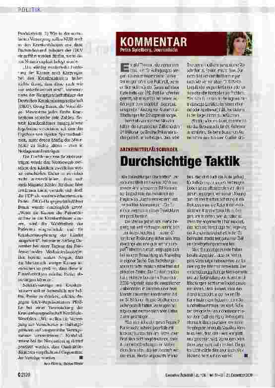 Vorschauseite 1: Durchsichtige Taktik