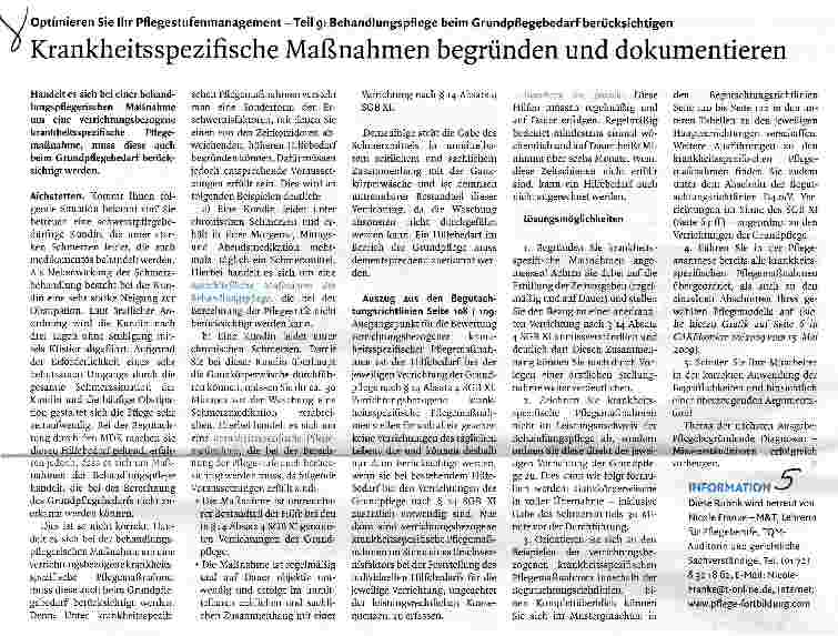 Vorschauseite 1: Krankheitsspezifische Maßnahmen begründen und dokumentieren