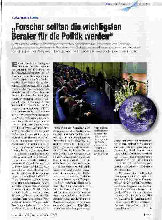 Vorschauseite 1: „Forscher sollten die wichtigsten Berater für die Politik werden