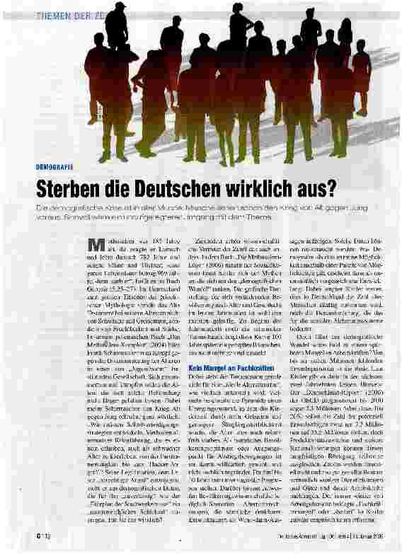 Vorschauseite 1: Sterben die Deutschen wirklich aus?