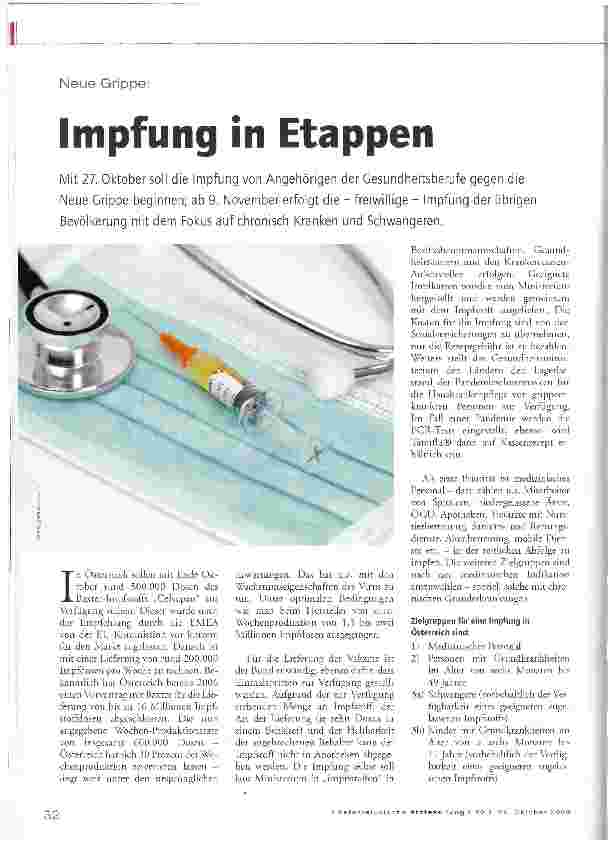 Vorschauseite 1: Impfung in Etappen