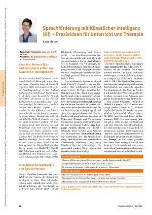 Vorschauseite 1: Sprachförderung mit Künstlicher Intelligenz (KI) – Praxisideen für Unterricht und Therapie
