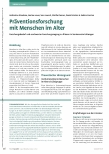 Vorschauseite 1: Präventionsforschung mit Menschen im Alter: Forschungsbedarf und erschwerter Forschungszugang zu Älteren in Senioreneinrichtungen