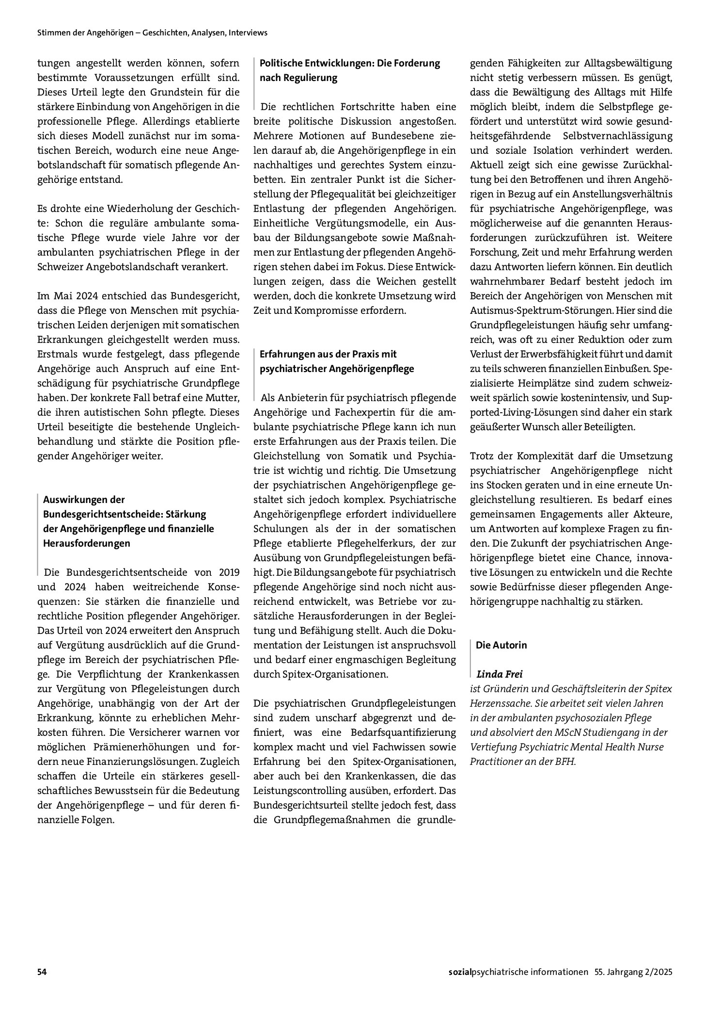 Vorschauseite 2: Die Rolle der Angehörigenpflege in der Schweiz