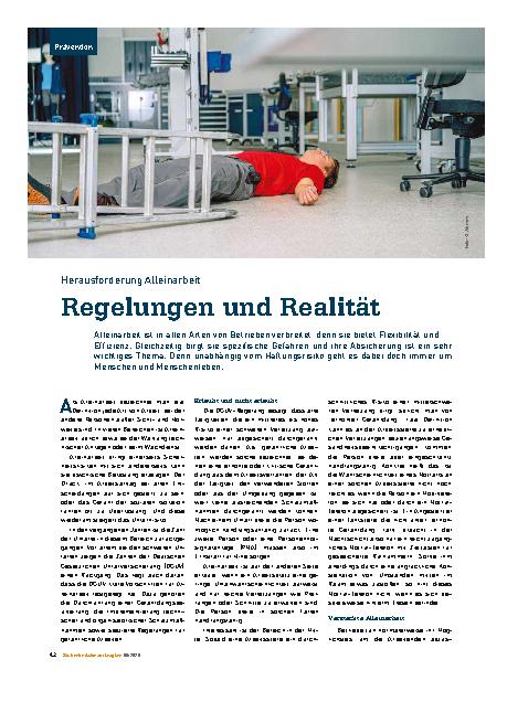 Vorschauseite 1: Herausforderung Alleinarbeit Regelungen und Realität