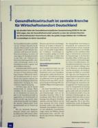 Vorschauseite 1: Gesundheitswirtschaft ist zentrale Branche für Wirtschaftsstandort Deutschland.