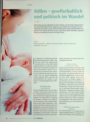 Vorschauseite 1: Stillen - gesellschaftlich und politisch im Wandel