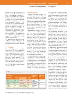 Vorschauseite 2: Die präoperative Evaluation erwachsener thoraxchirurgischer Patientinnen und Patienten mit onkologisch resektablen Lungentumoren – eine gemeinsame Empfehlung der DGAI, DGT und DGP
