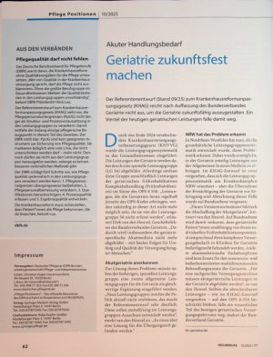 Vorschauseite 1: Akuter Handlungsbedarf Geriatrie zukunftsfest machen