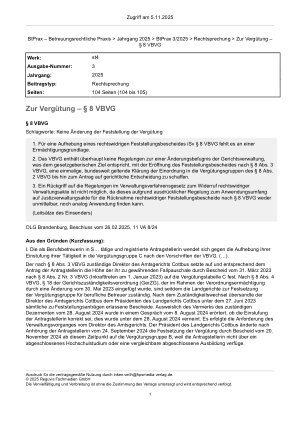 Vorschauseite 1: Zur Vergütung – § 8 VBVG