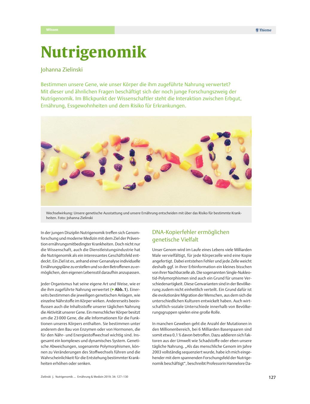 Vorschauseite 1: Nutrigenomik