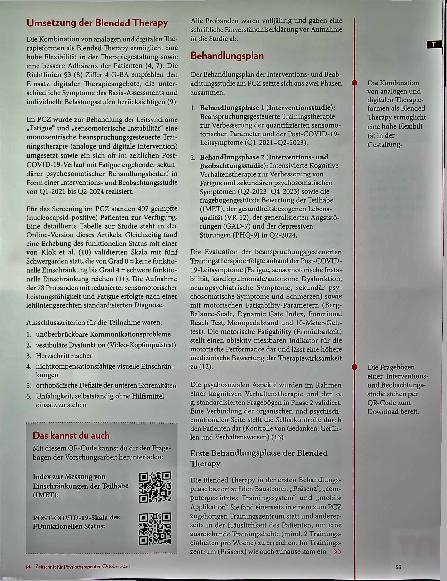 Vorschauseite 4: Mit Blended Therapy gegen Post-COVID: Vorstellung eines analogen und digitalen Therapiekonzepts - Teil 1