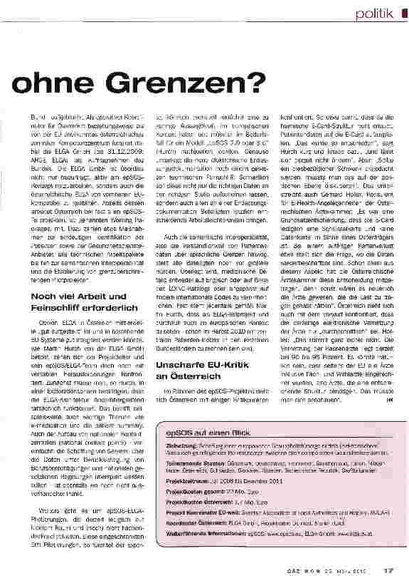 Vorschauseite 2: Gesundheitsleistungen ohne Gernzen?
