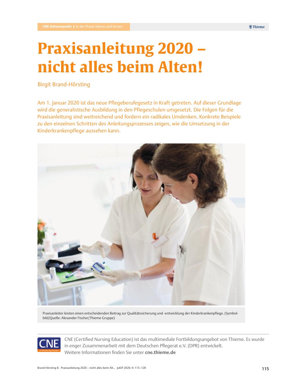 Vorschauseite 1: Praxisanleitung 2020 – nicht alles beim Alten!