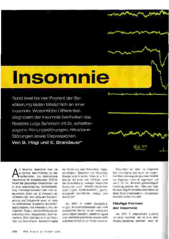 Vorschauseite 1: Insomnie