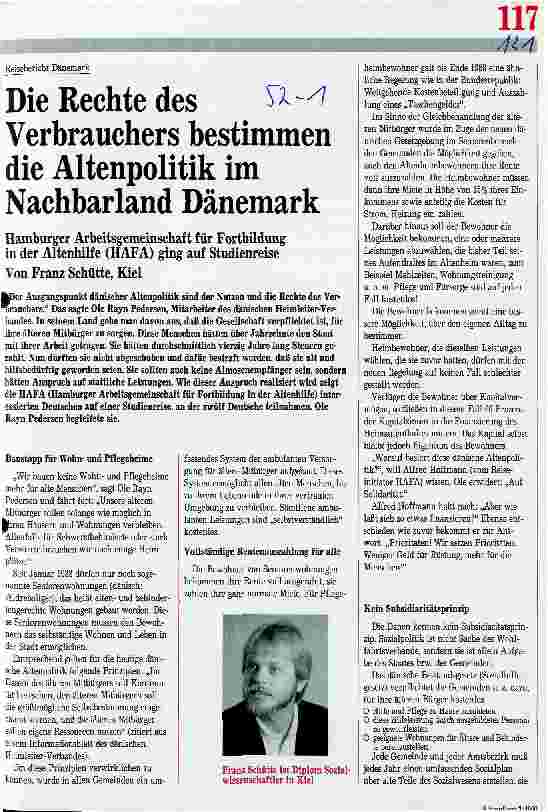 Vorschauseite 1: Die Rechte des Verbrauchers bestimmen die Altenpolitik im Nachbarland Dänemark