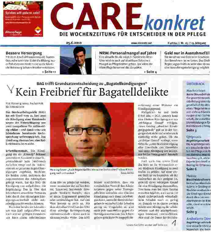 Vorschauseite 1: Kein Freibrief für Bagatelldelikte