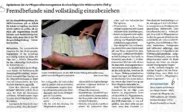 Vorschauseite 1: Optimieren Sie Ihr Pflegestufenmanagement durch erfolgreiche Widersprüche (Teil 5)Fremdbefunde sind vollständig einzubeziehen
