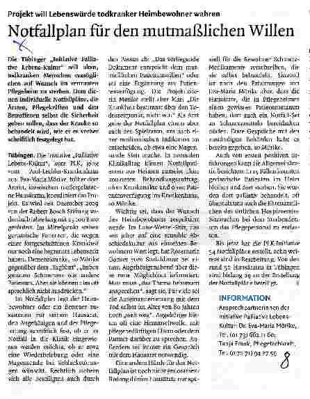 Vorschauseite 1: Notfallplan für den mutmaßlichen Willen