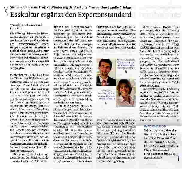 Vorschauseite 1: Esskultur ergänzt den Expertenstandard