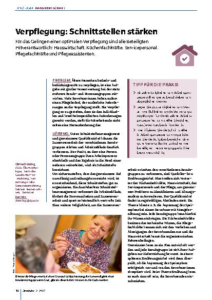 Vorschauseite 1: Verpflegung: Schnittstellen stärken