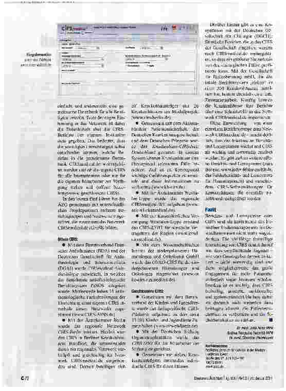 Vorschauseite 2: CIRSMEDICAL. DENetzwerk für Patientensicherheit