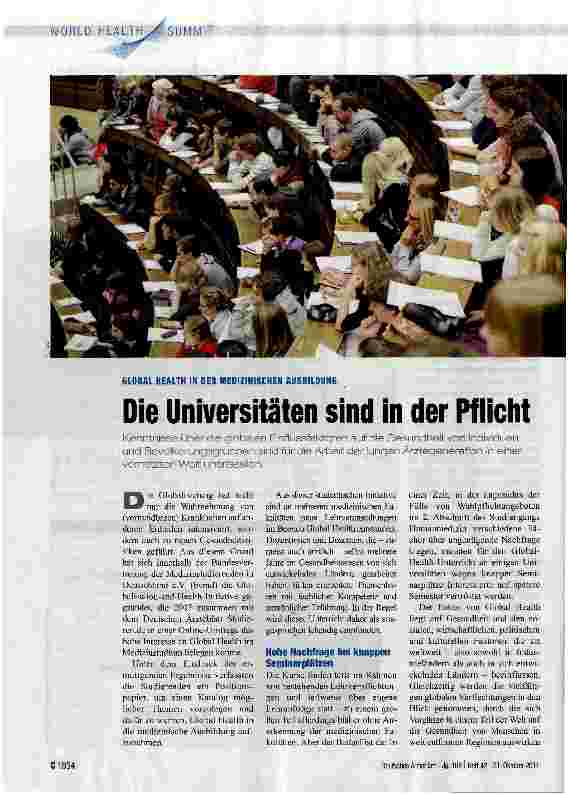 Vorschauseite 1: Die Universitäten sind in der Pflicht
