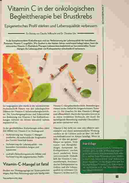 Vorschauseite 1: Vitamin C in der onkologischen Begleittherapie bei Brustkrebs